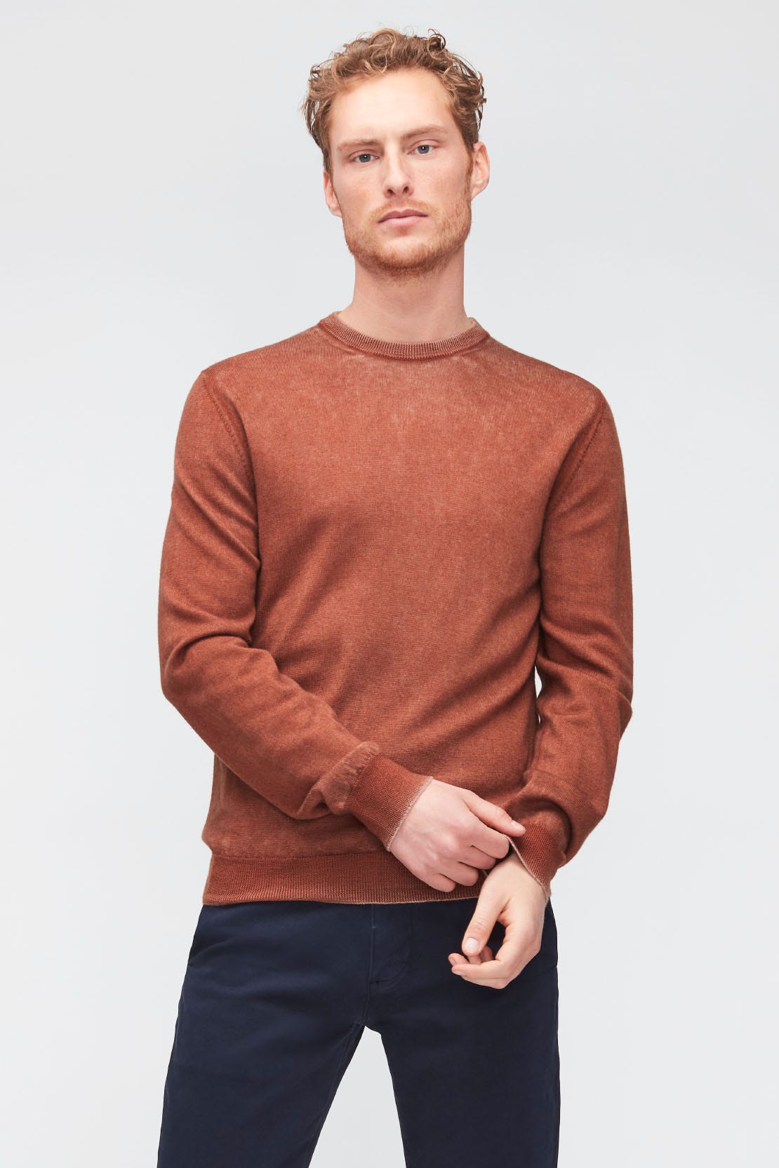 SWEATER CREW NECK MERINO FD BURNT ORANGE