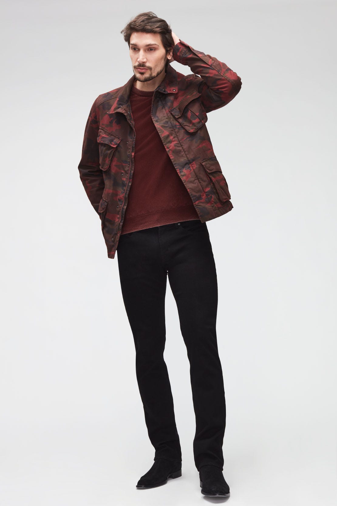 CASACO FIELD JACKET CAMOUFLAGE BURGUNDY