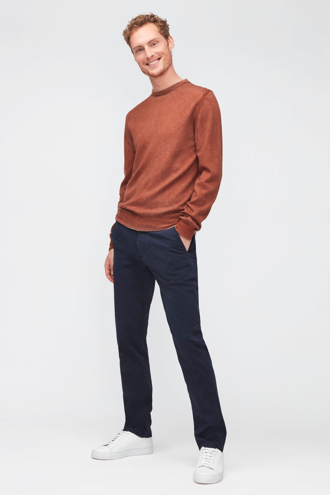 SWEATER CREW NECK MERINO FD BURNT ORANGE