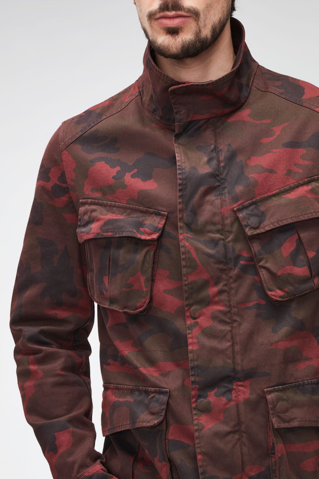 CASACO FIELD JACKET CAMOUFLAGE BURGUNDY
