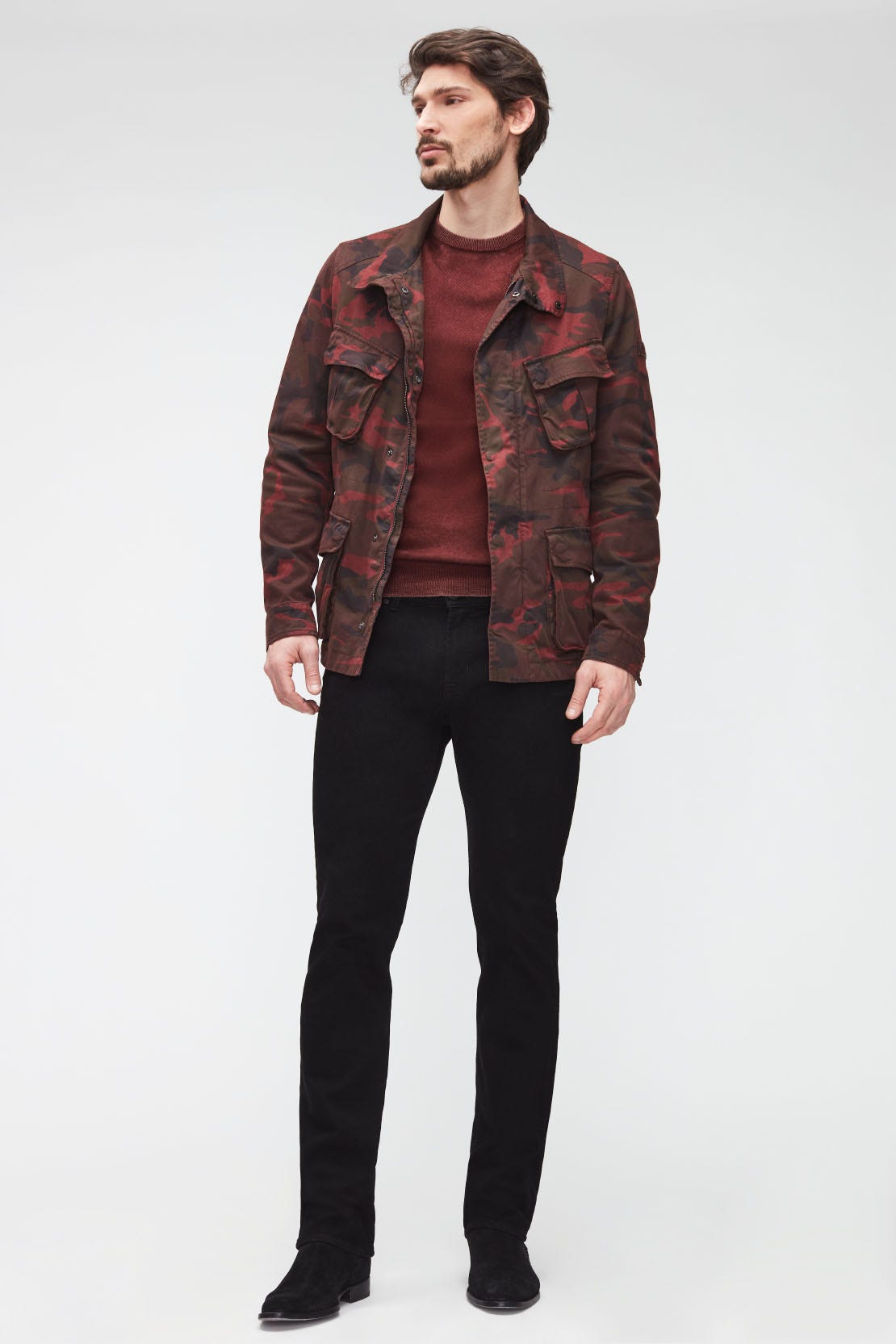 CASACO FIELD JACKET CAMOUFLAGE BURGUNDY