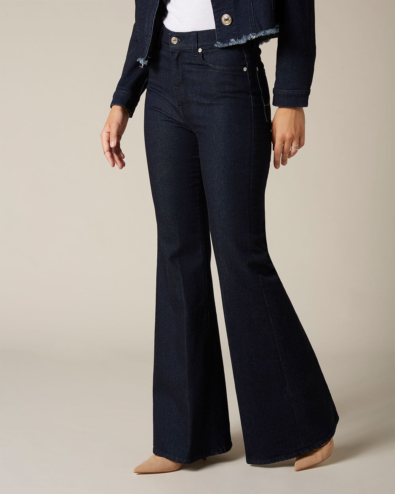 CALCA HW FLARE DENIM MINIMAL