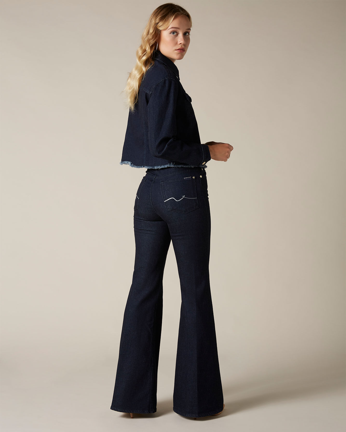 CALCA HW FLARE DENIM MINIMAL