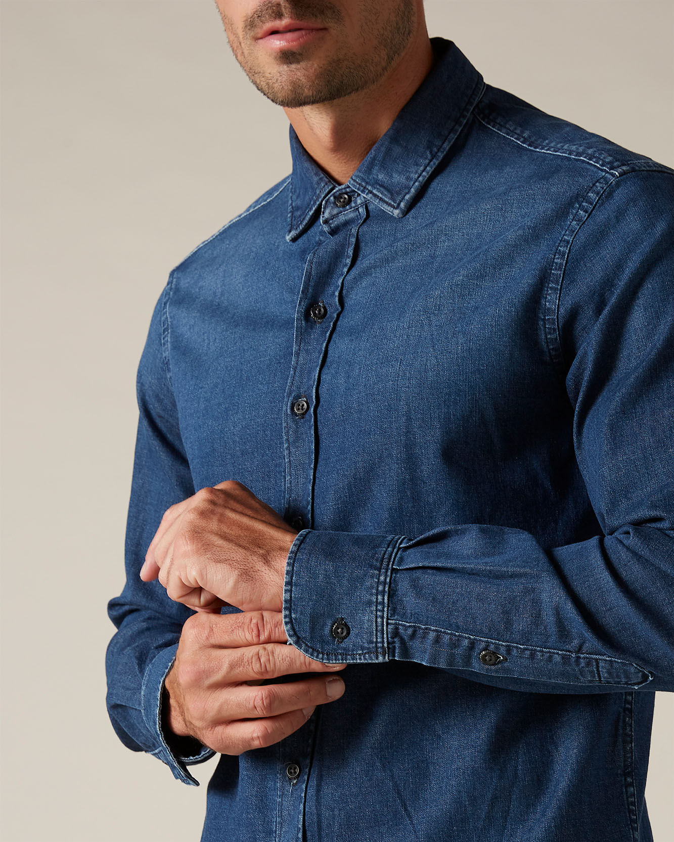 CAMISA PLAIN SHIRT DENIM TOP DENIM