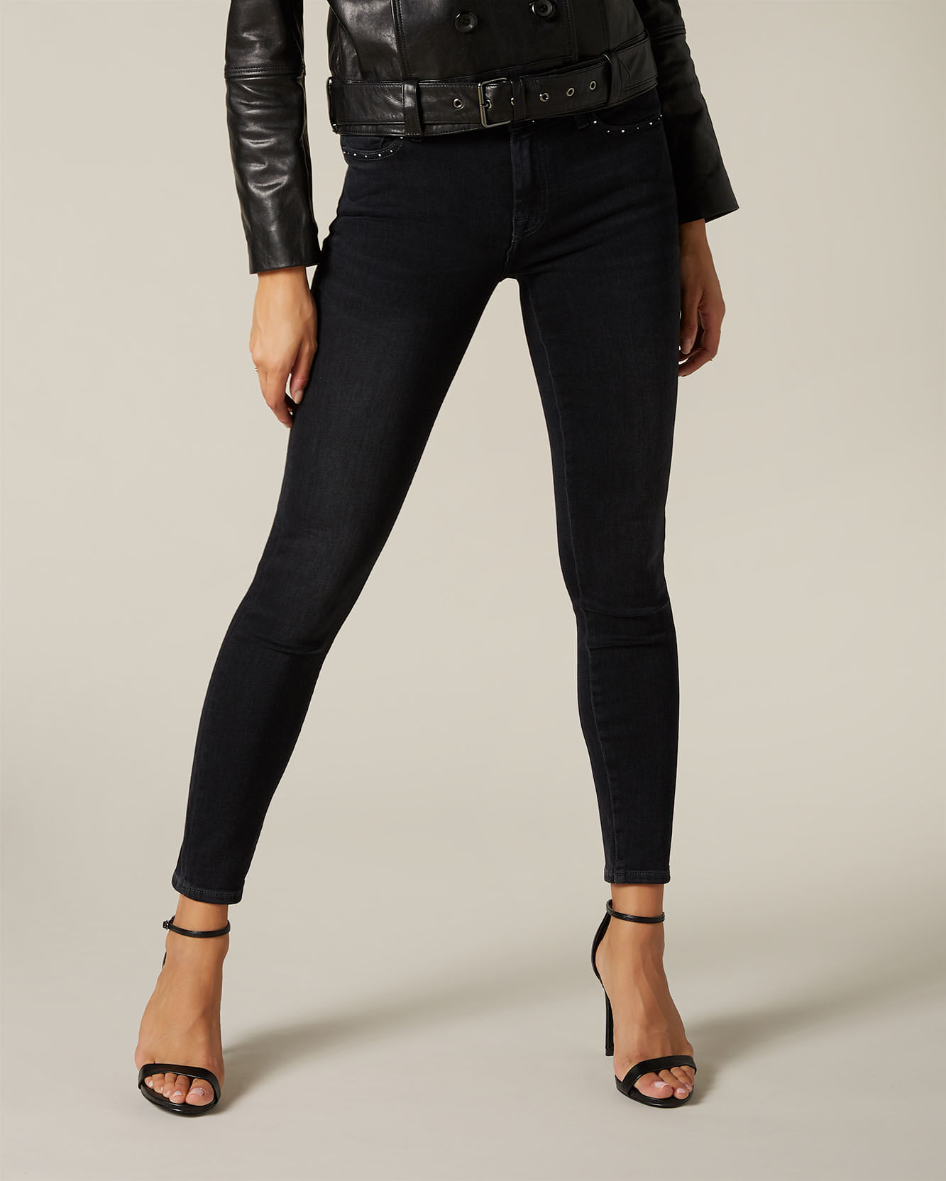 CALCA THE SKINNY CROP DENIM SLIM ILLUSIO