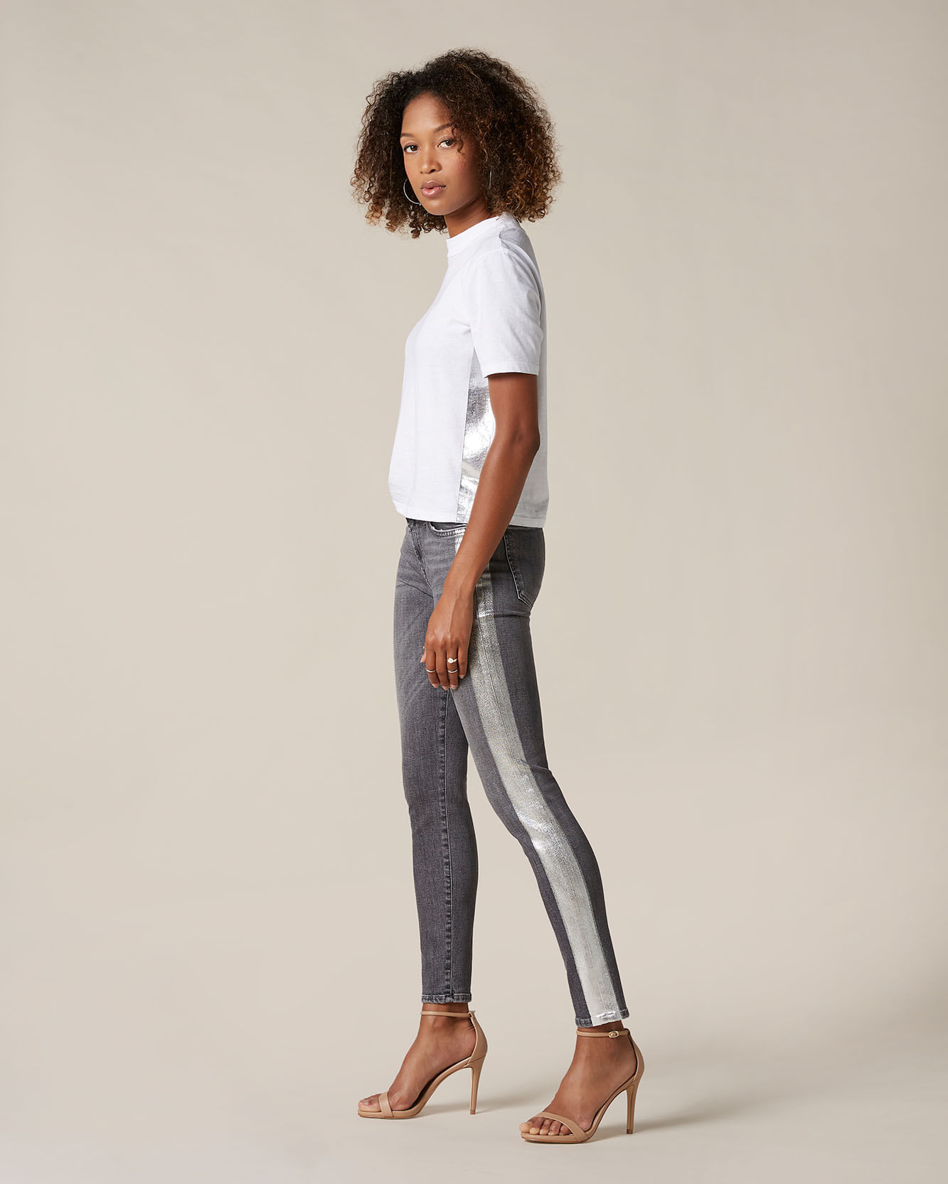 CALCA THE SKINNY CROP DENIM SLIM ILLUSIO