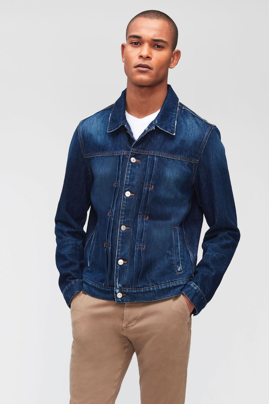 TRUCKER PLEATED JACKET ANY TIME
