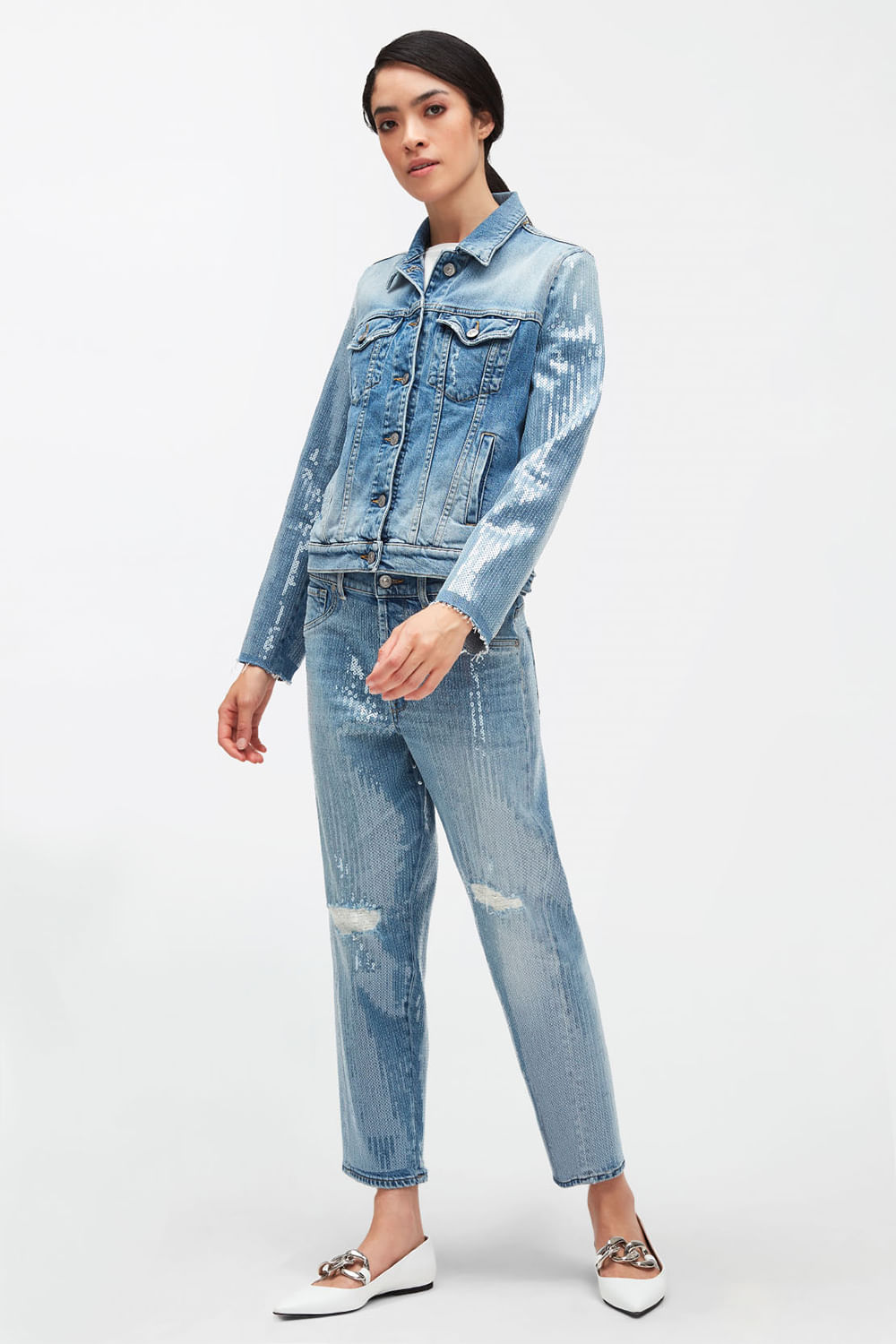 MODERN TRUCKER DRAMA WITH ALL OVER SEQUINS