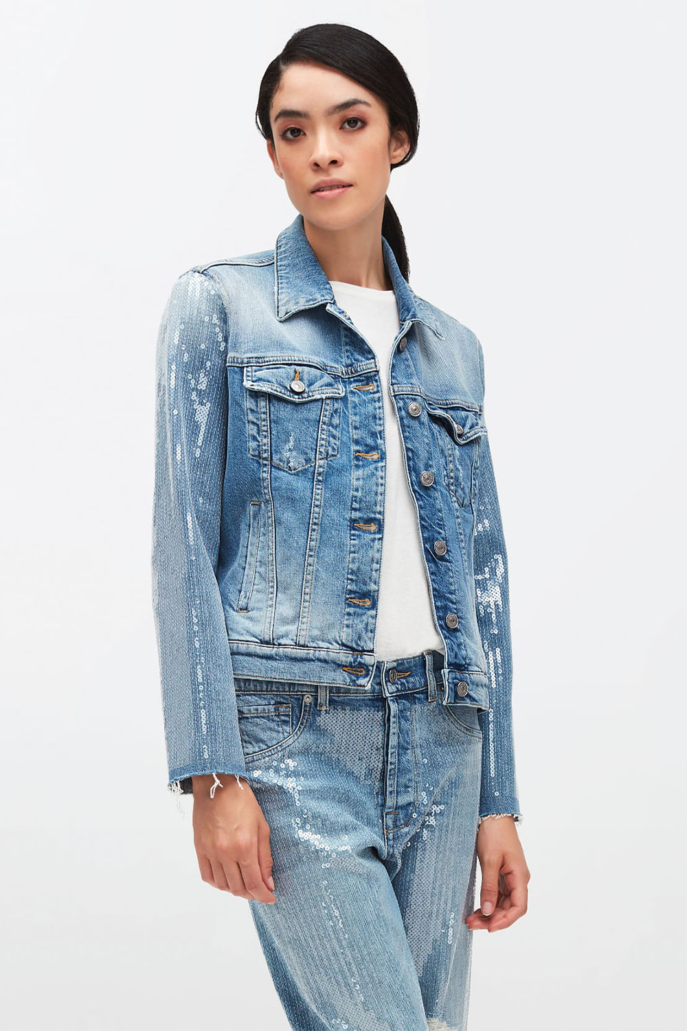 MODERN TRUCKER DRAMA WITH ALL OVER SEQUINS