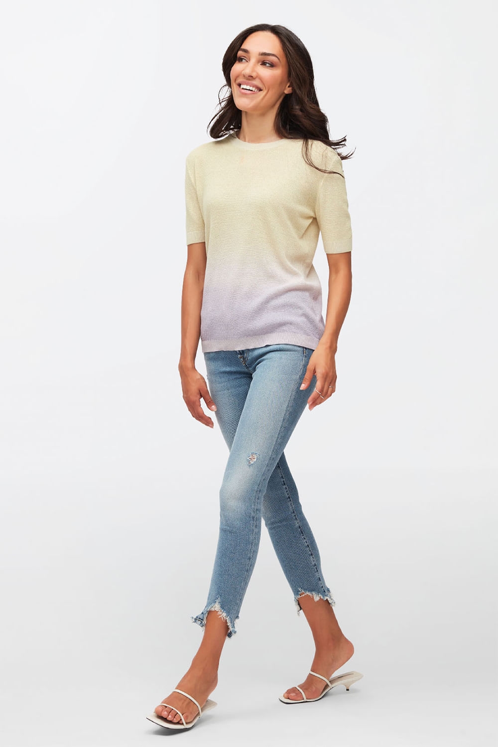 KNIT DEGRADE COTTON LILAC YELLOW