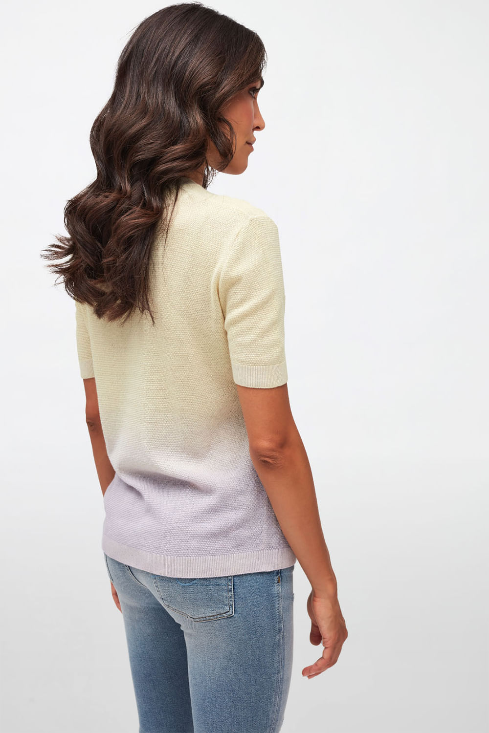 KNIT DEGRADE COTTON LILAC YELLOW