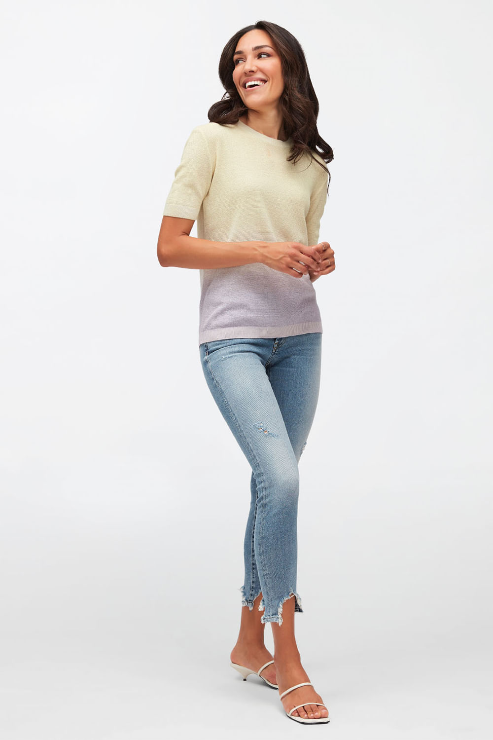 KNIT DEGRADE COTTON LILAC YELLOW