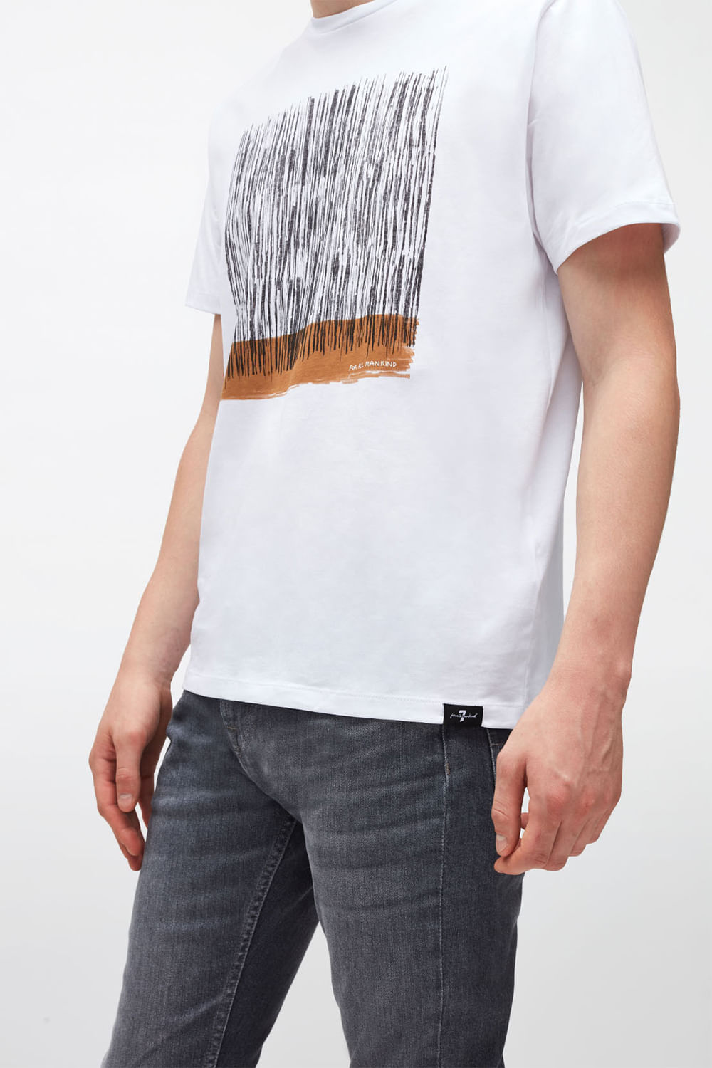 GRAPHIC TEE Abstract Brush White