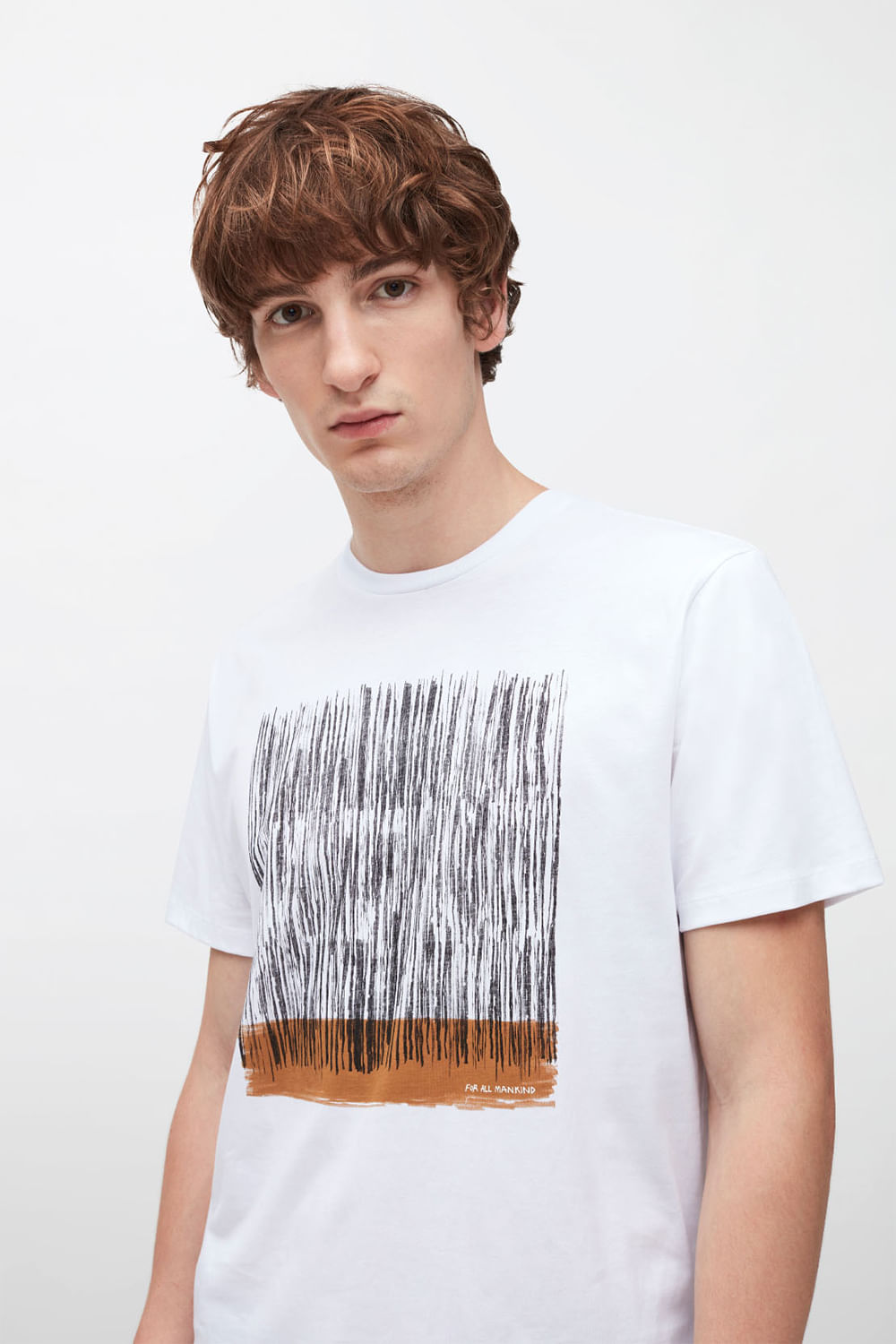 GRAPHIC TEE Abstract Brush White