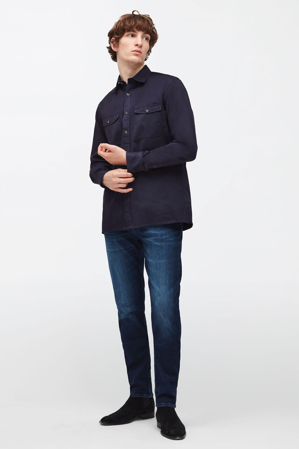 MILITARY SHIRT Cotton Navy