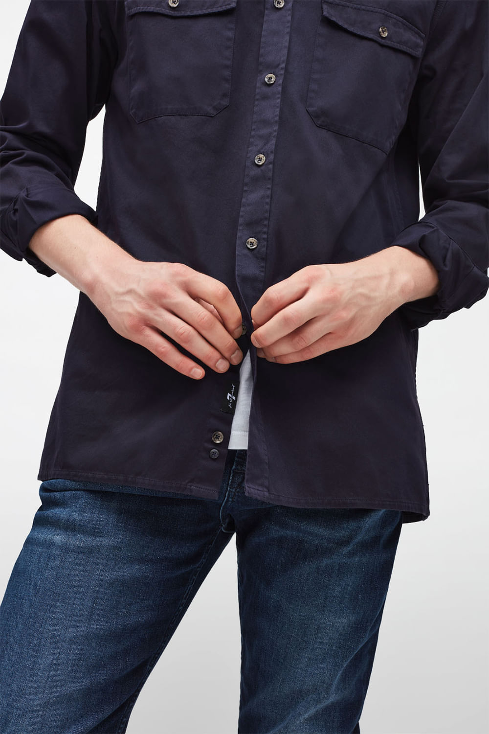 MILITARY SHIRT Cotton Navy