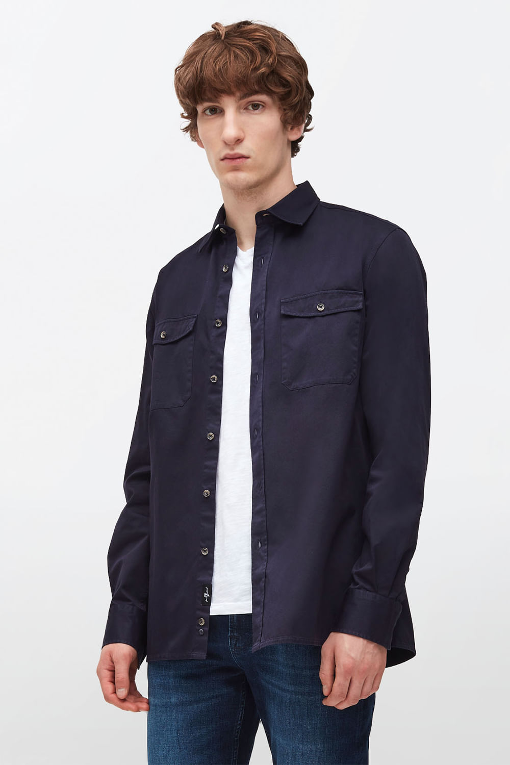 MILITARY SHIRT Cotton Navy