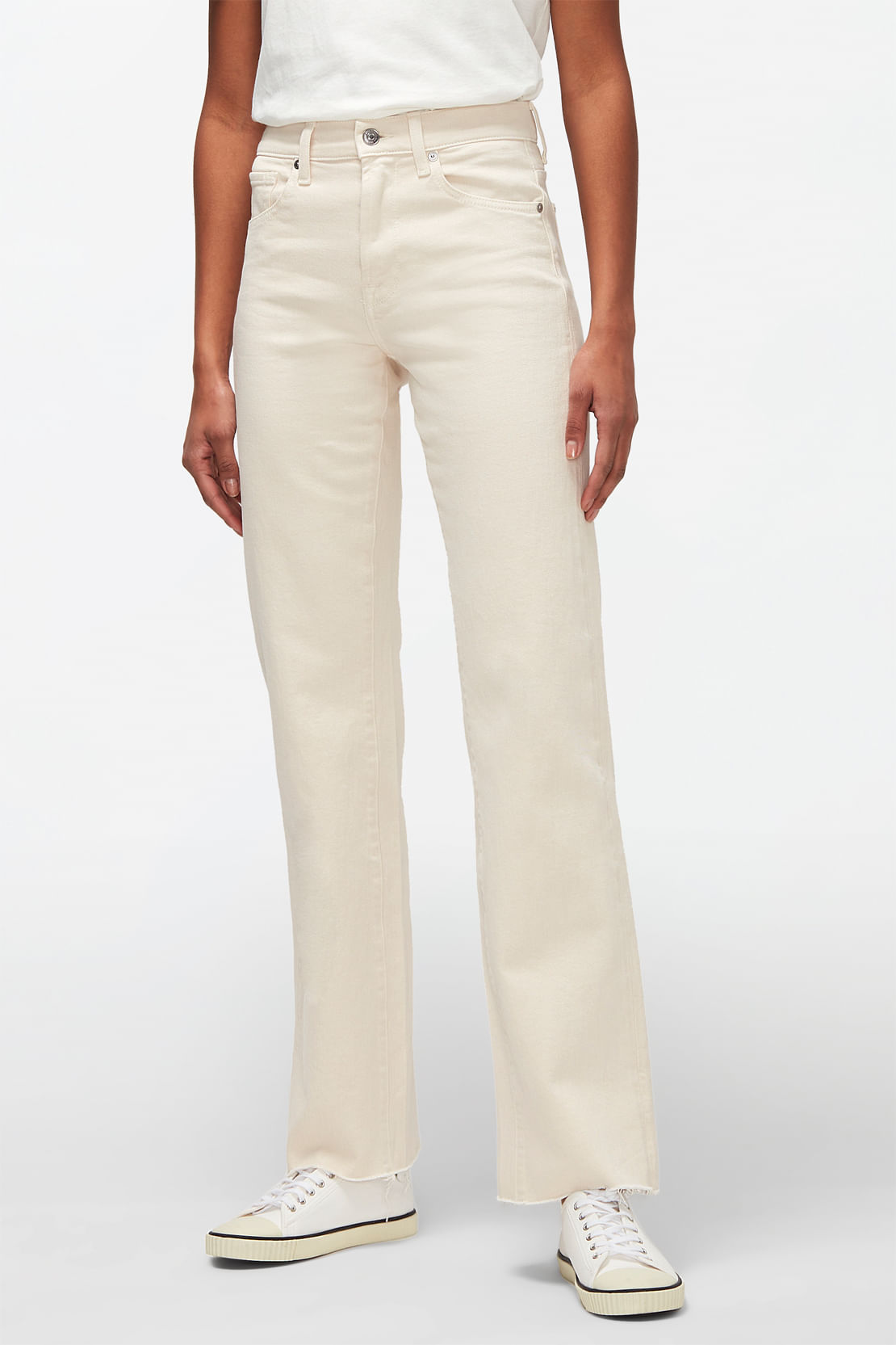 TESS TROUSER Winter White Raw Cut