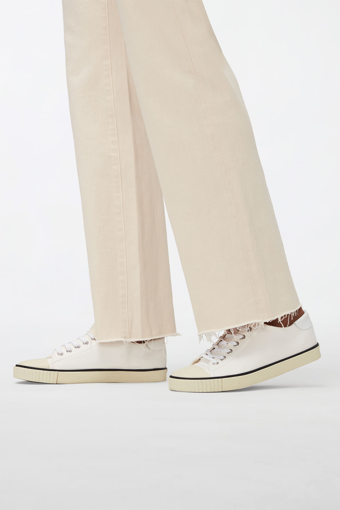 TESS TROUSER Winter White Raw Cut