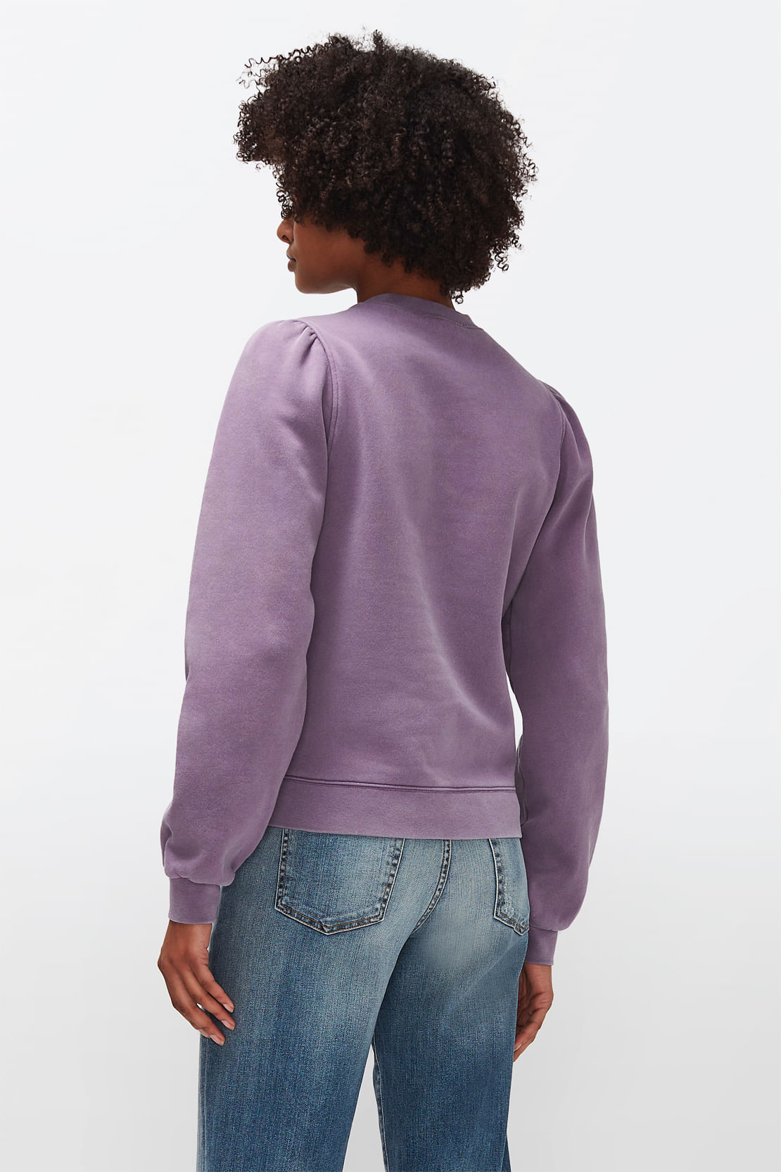 PUFF SLEEVES SWEAT Cotton Iris