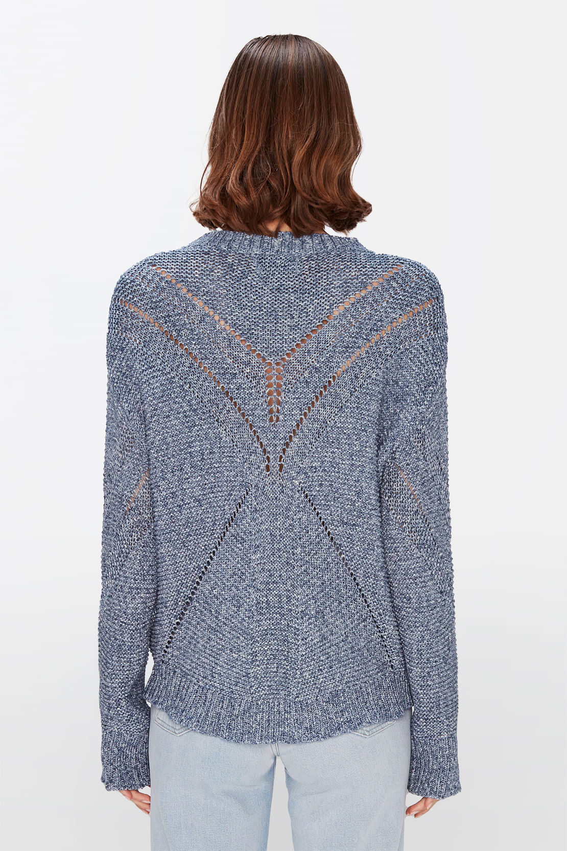 POINTELLE SWEATER COTTON INDIGO