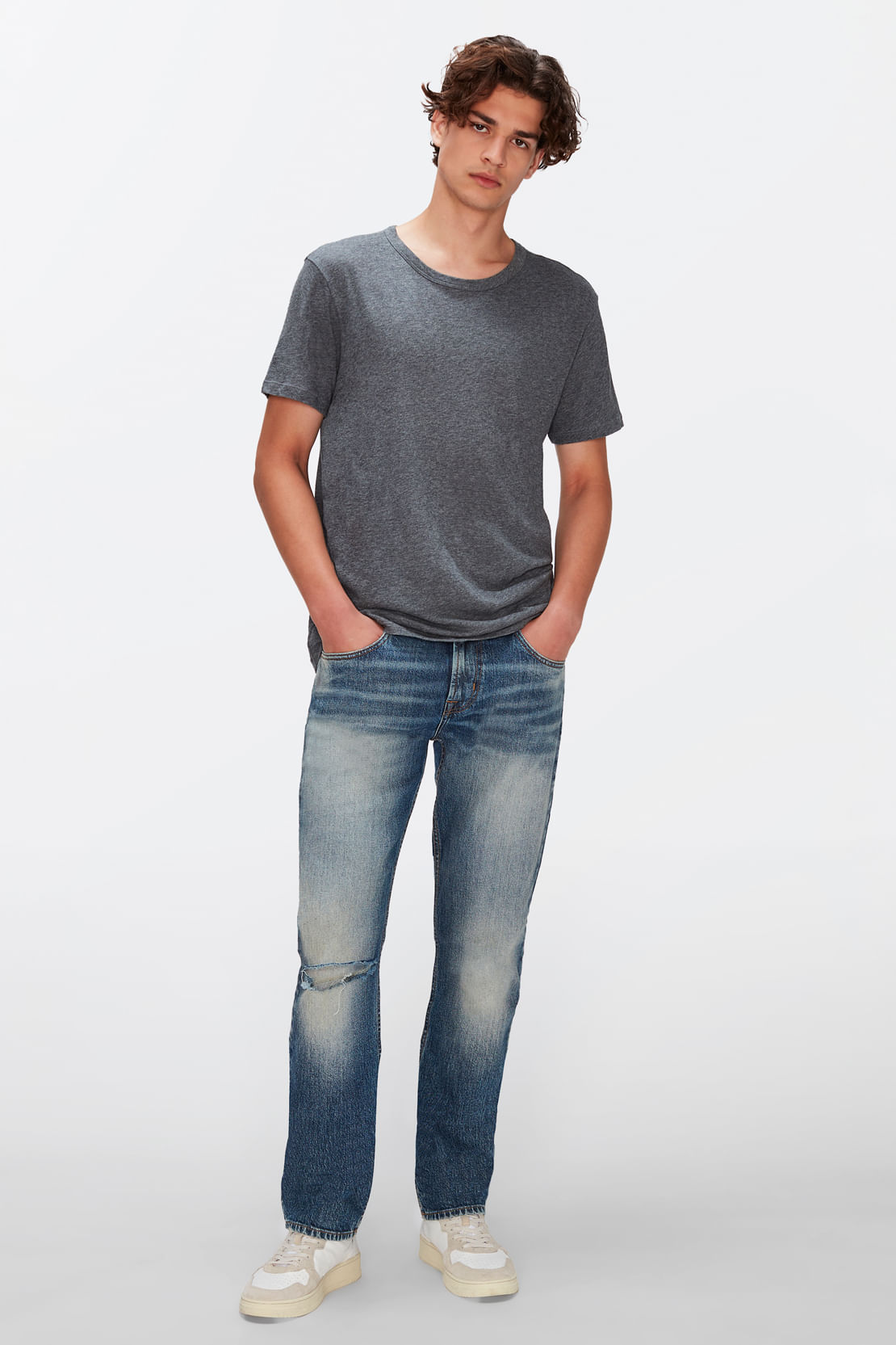 FEATHERWEIGHT TEE COTTON  HEATHER GREY