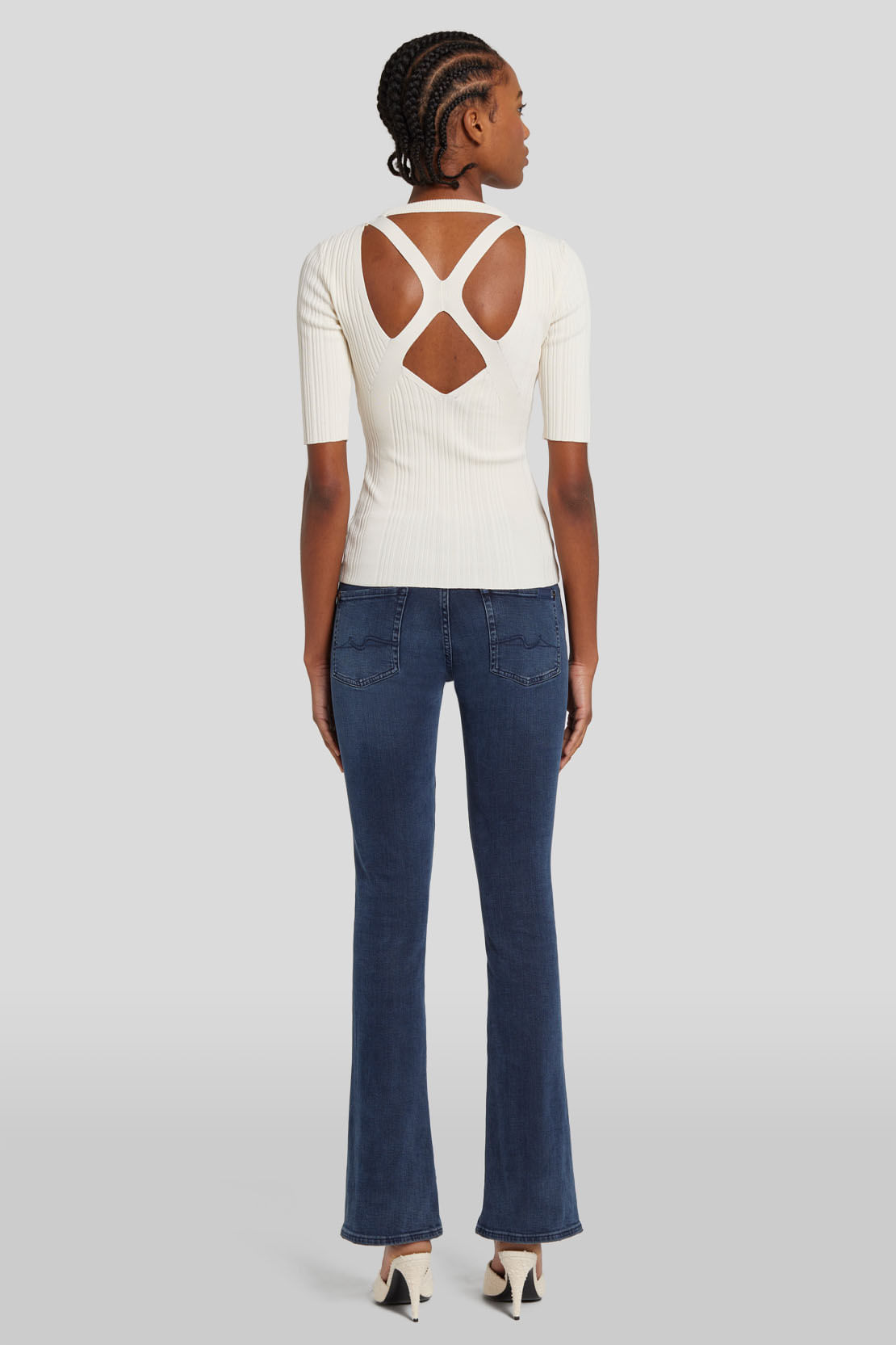 DETAIL BACK RIB TOP VISCOSE CREAM