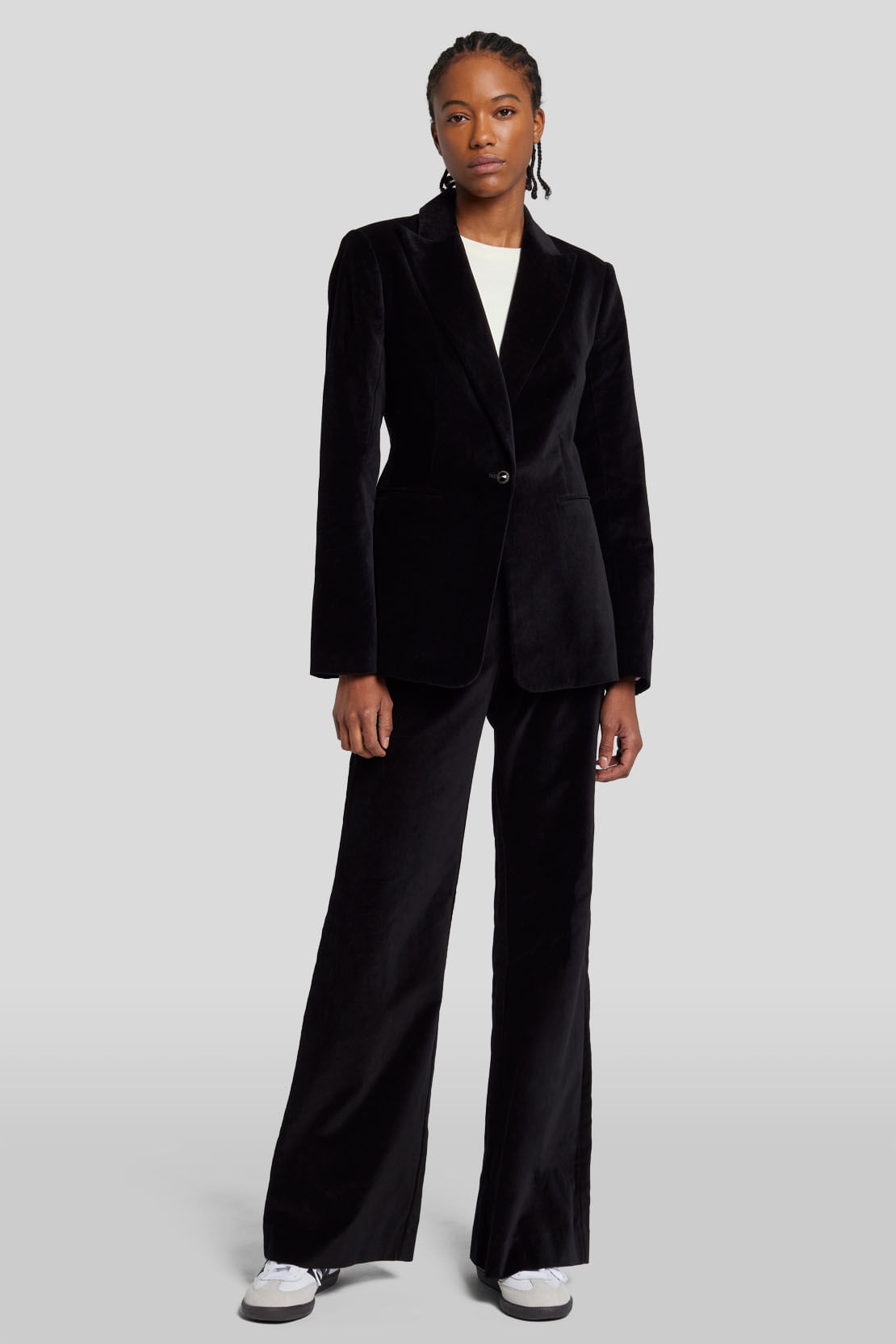 VELVET BLAZER COTTON BLACK