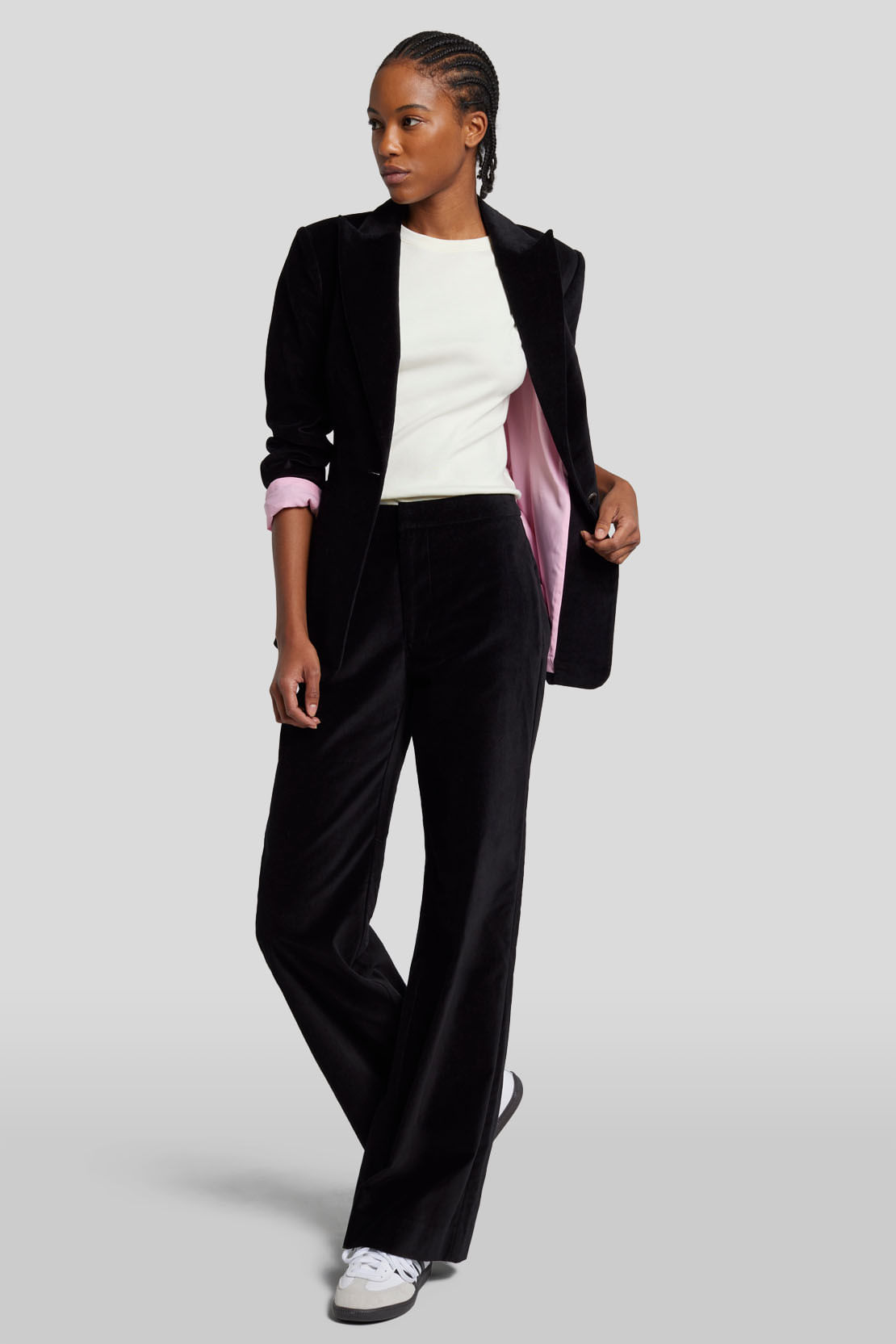 VELVET BLAZER COTTON BLACK