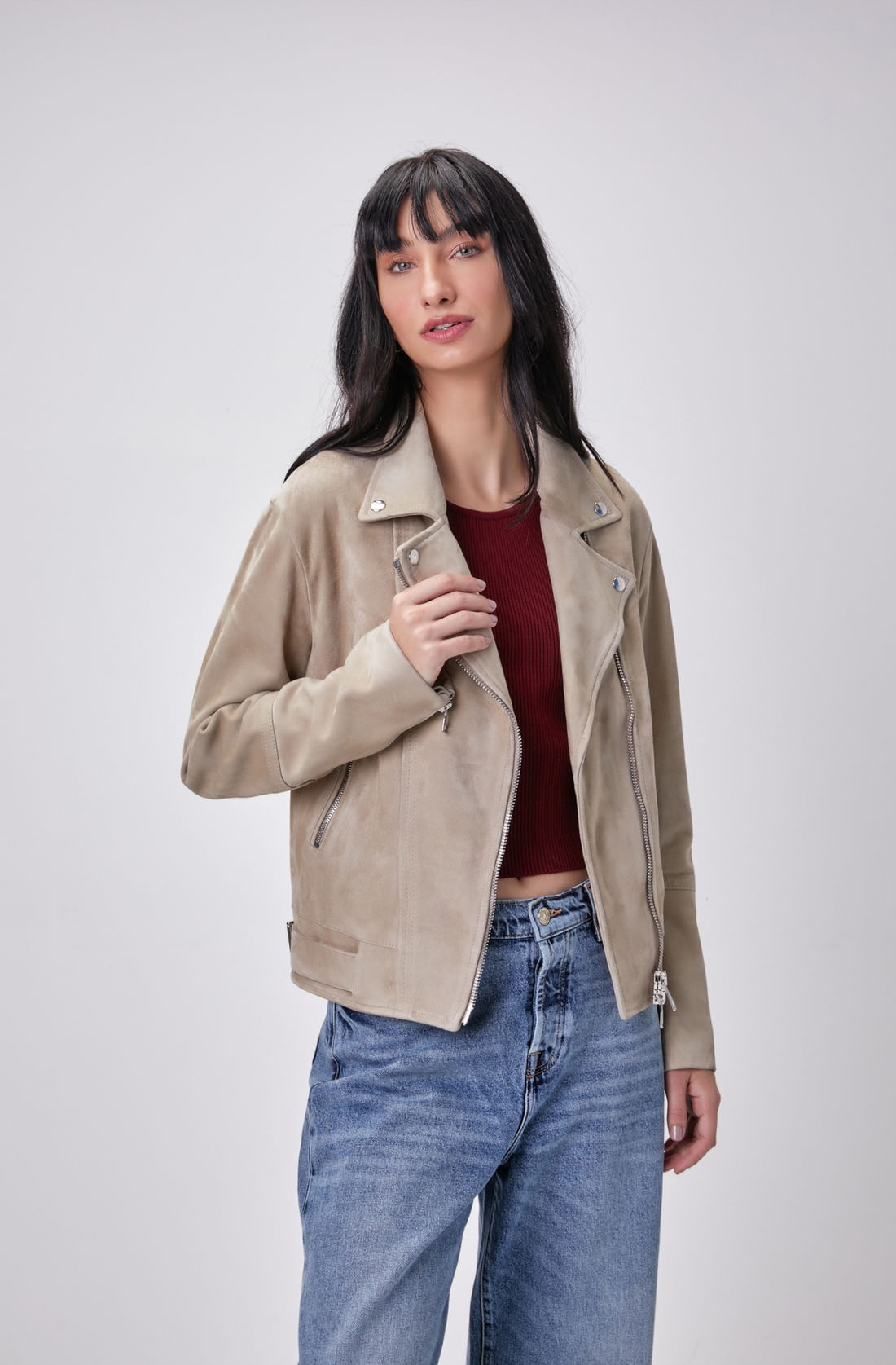 SUEDE JACKET SUEDE IVORY