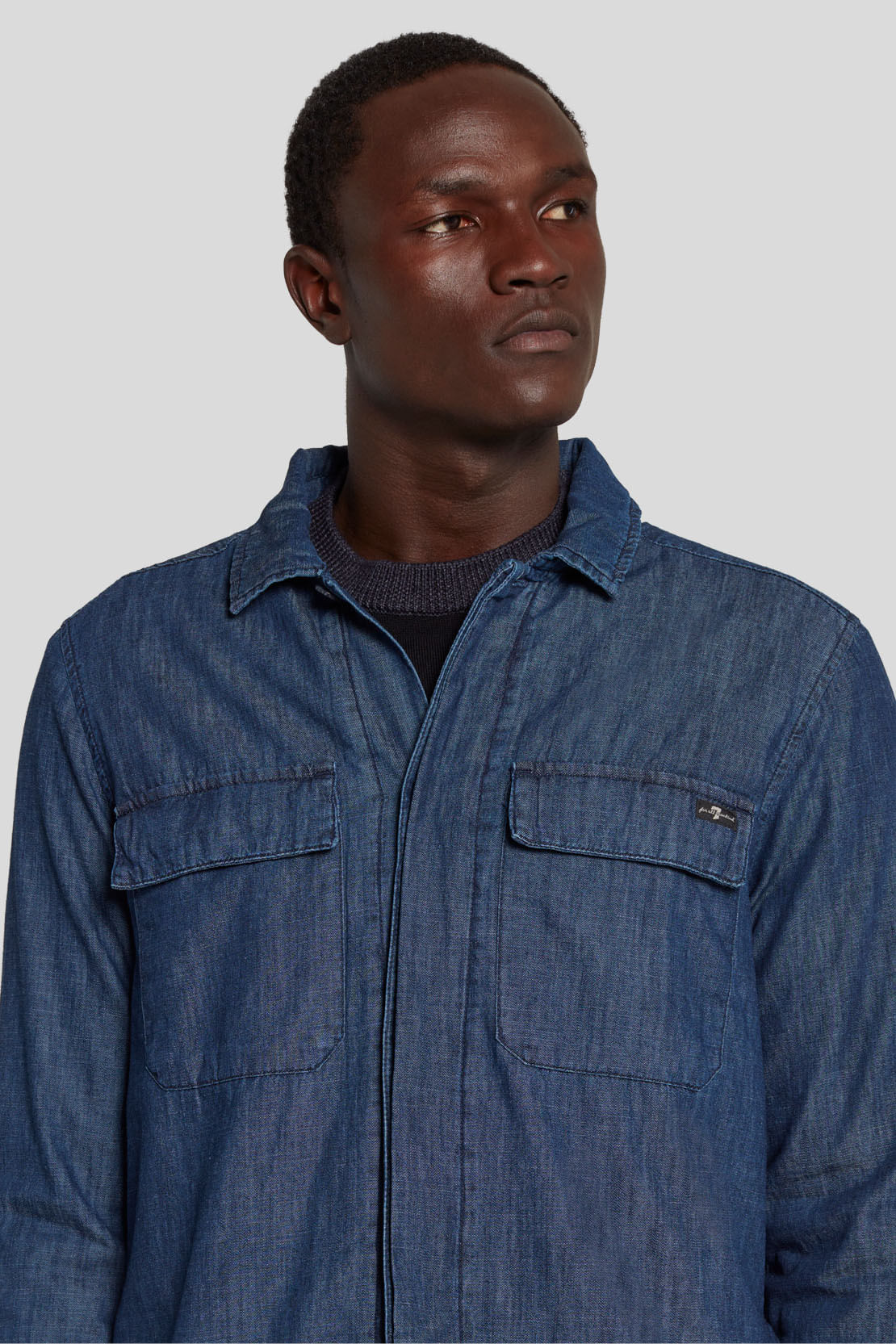 OVERSHIRT PADDED CHAMBRAY