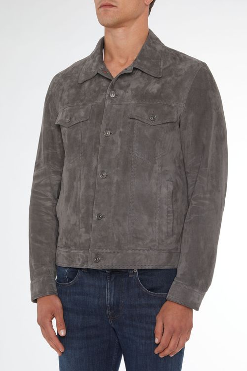 TRUCKER JACKET SUEDE DUSTY GREY