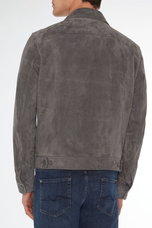 TRUCKER JACKET SUEDE DUSTY GREY