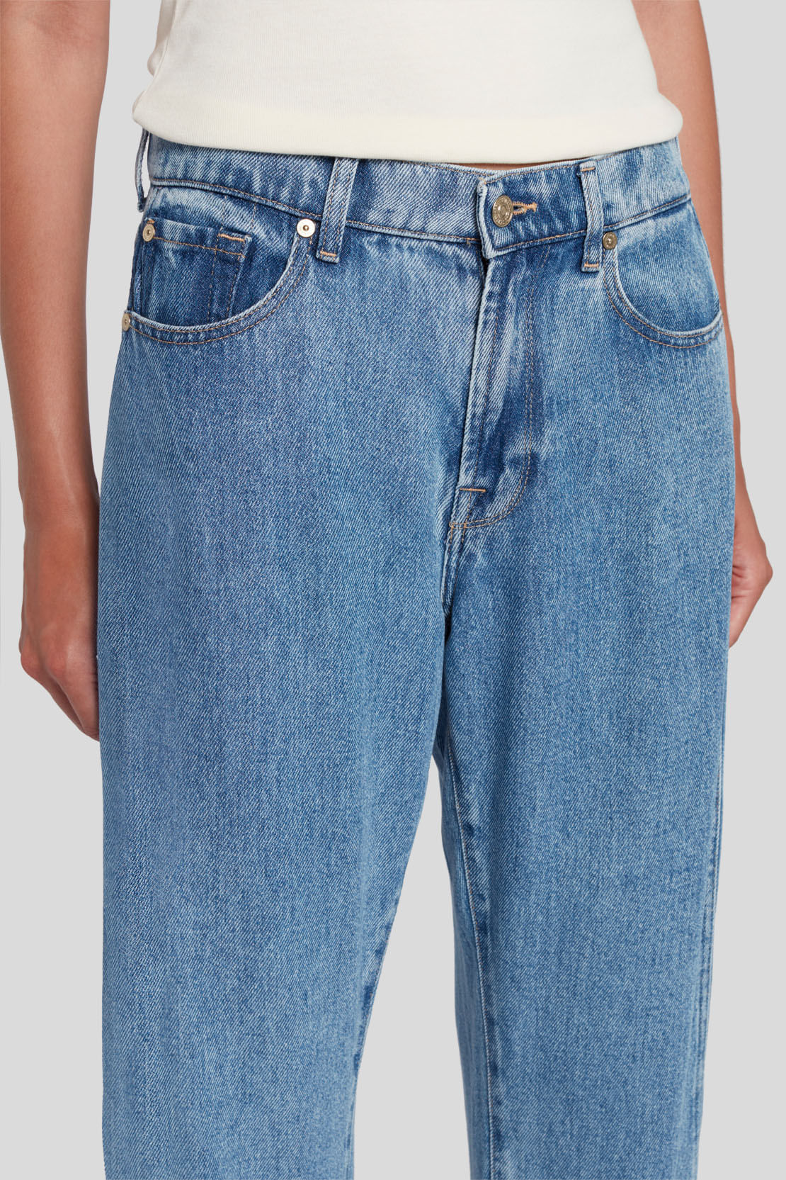 TESS TROUSER BLUE BELL RAW CUT