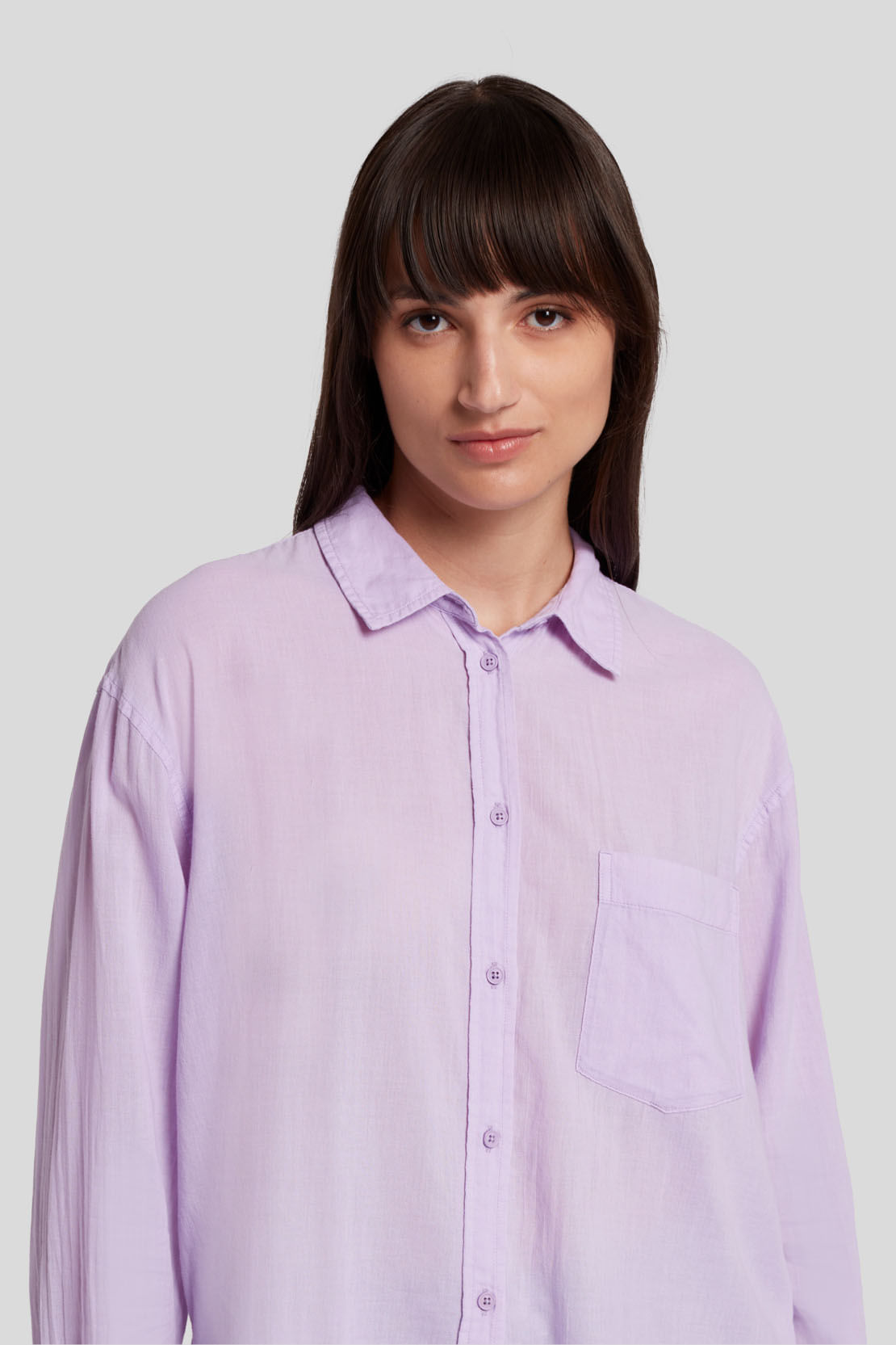 VOILE BUTTON DOWN LAVENDER