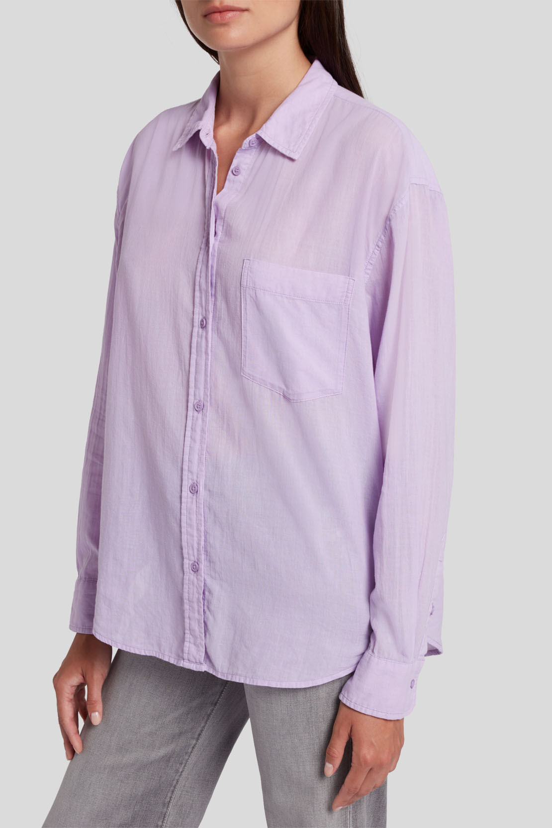 VOILE BUTTON DOWN LAVENDER