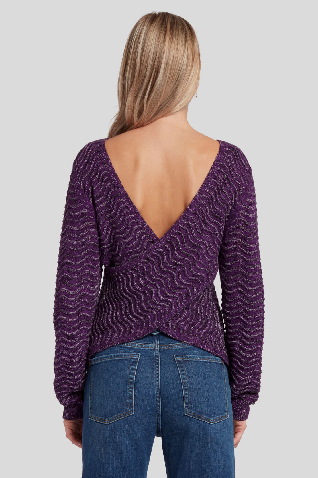 CROSS BACK SWEATER VIOLET MARL