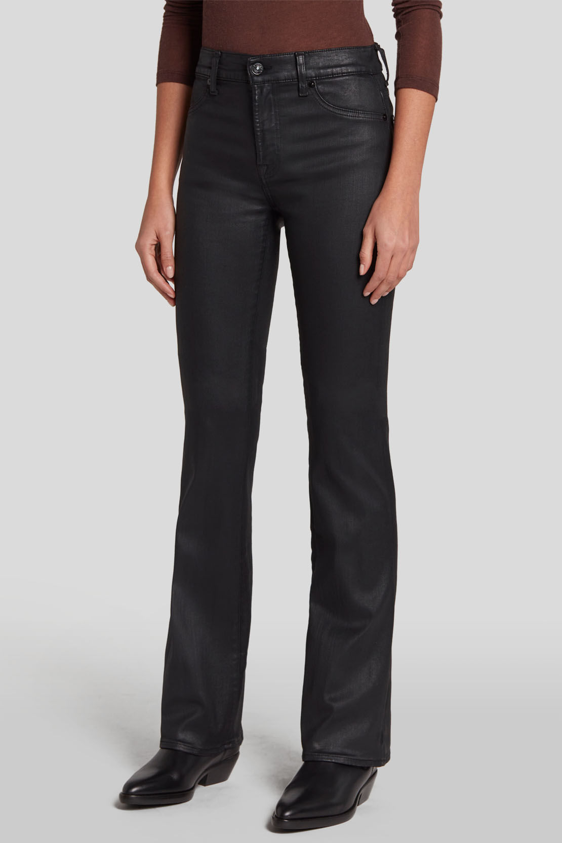 BOOTCUT COATED SLIM ILLUSION BLACK