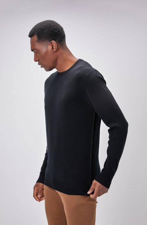 CREW NECK KNIT POCKET BLACK