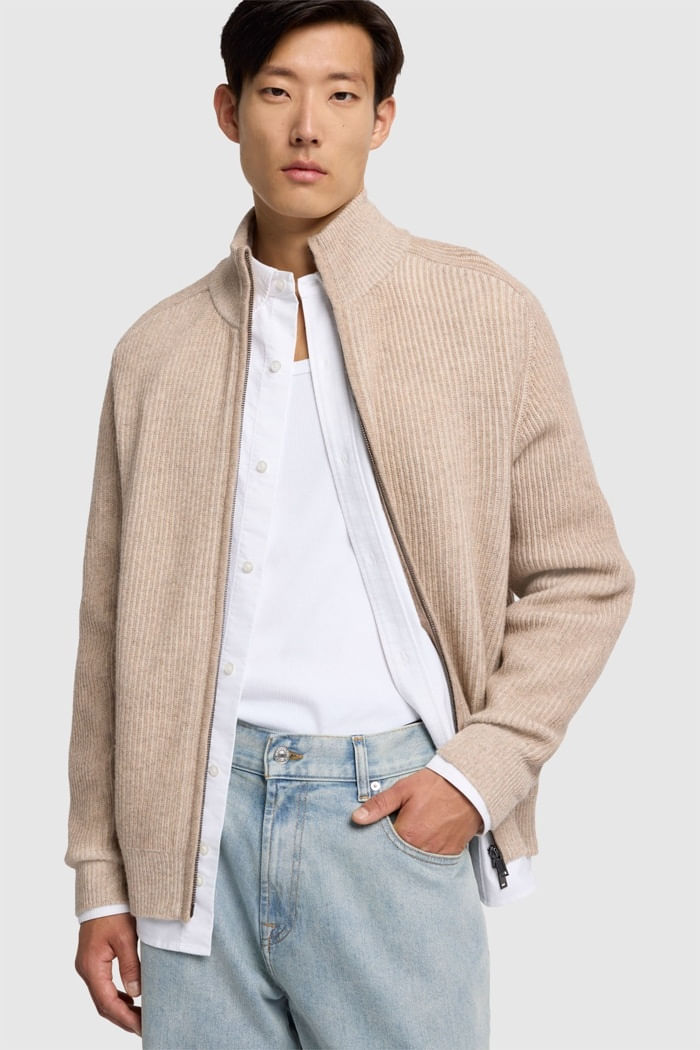 ZIP SWEATER WOOL CASHMERE VANISE