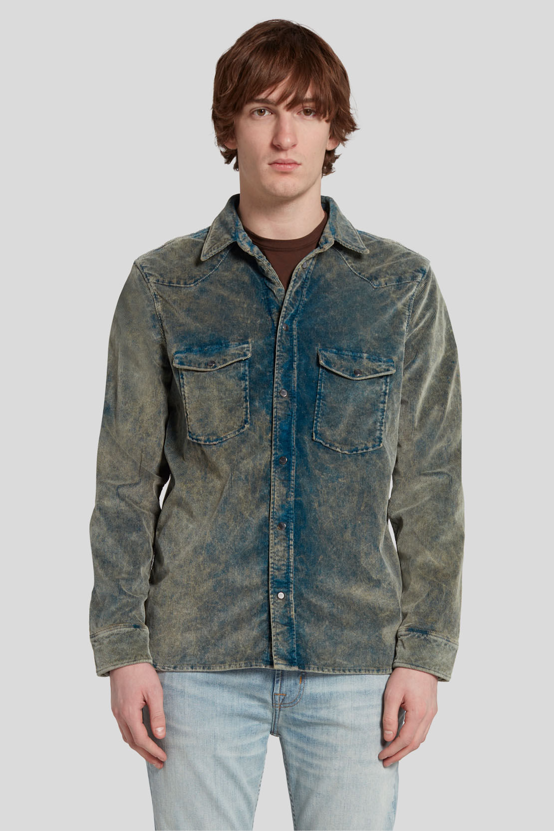 WESTERN SHIRT  CORDUROY INDIGO