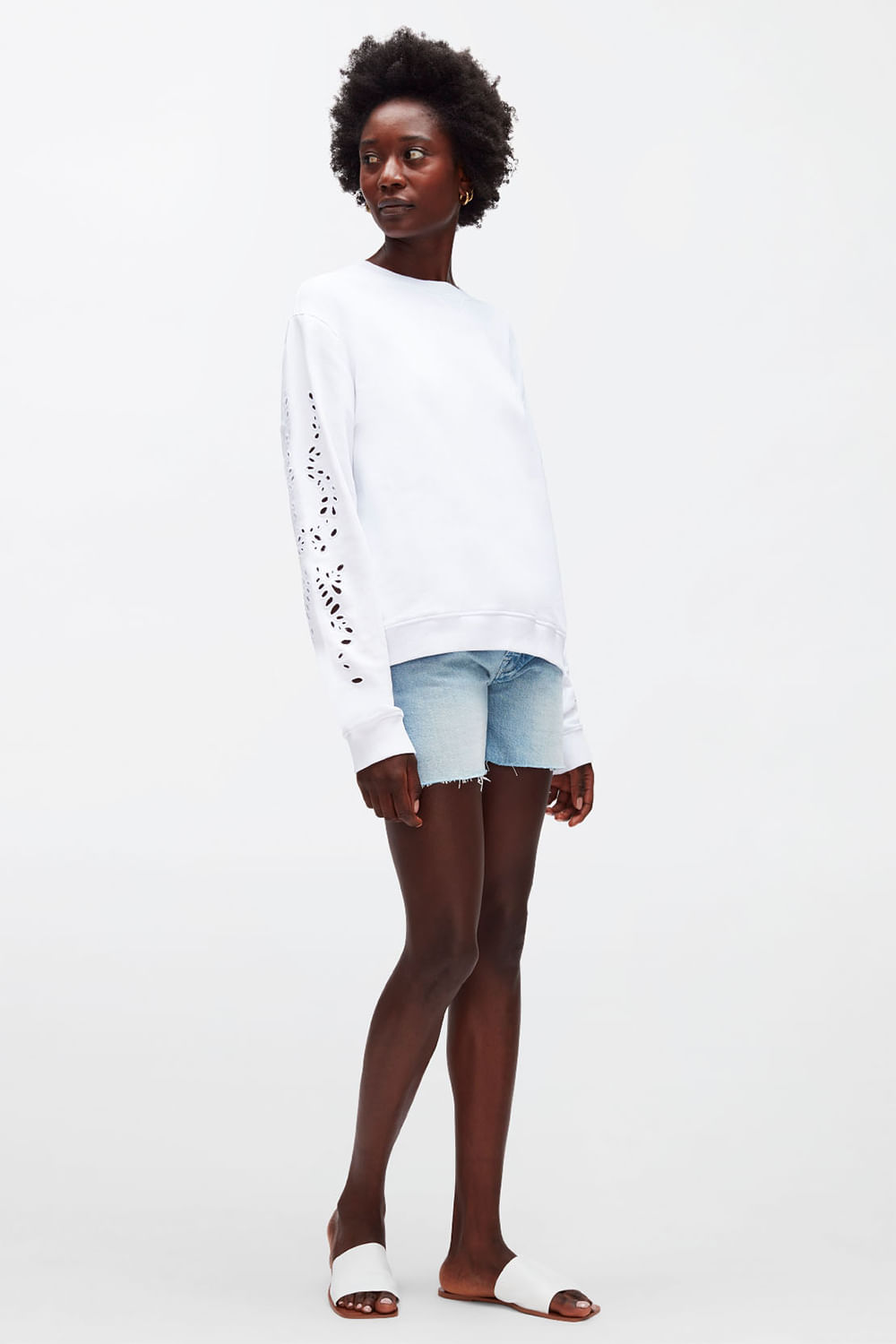 EYELET SWEAT COTTON WHITE