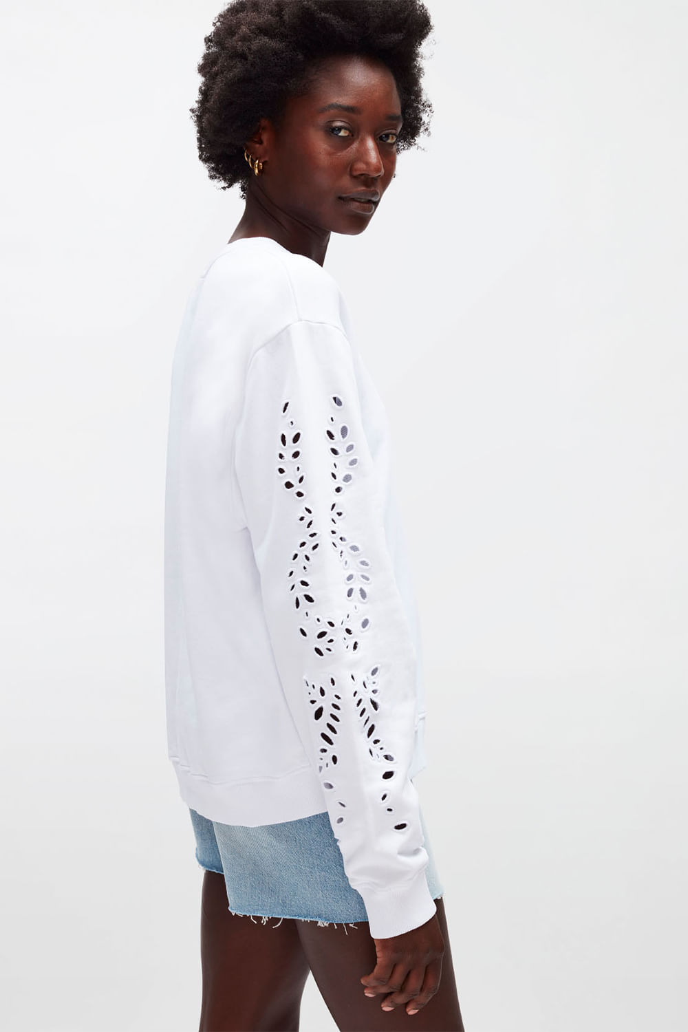 EYELET SWEAT COTTON WHITE