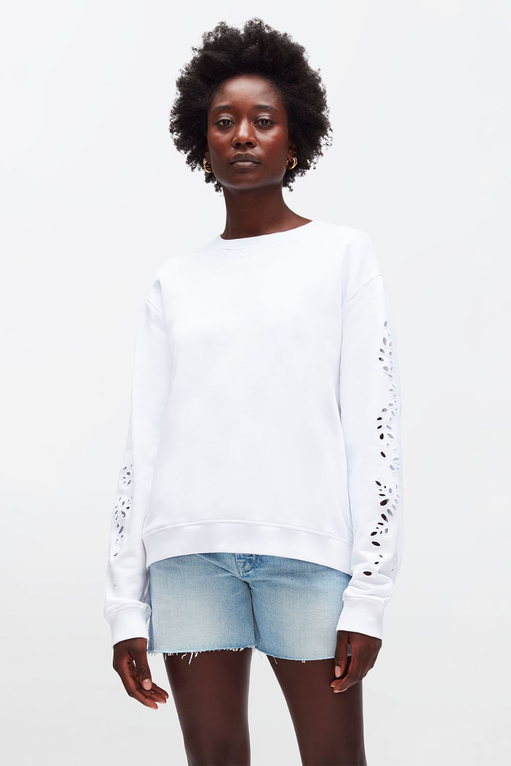 EYELET SWEAT COTTON WHITE