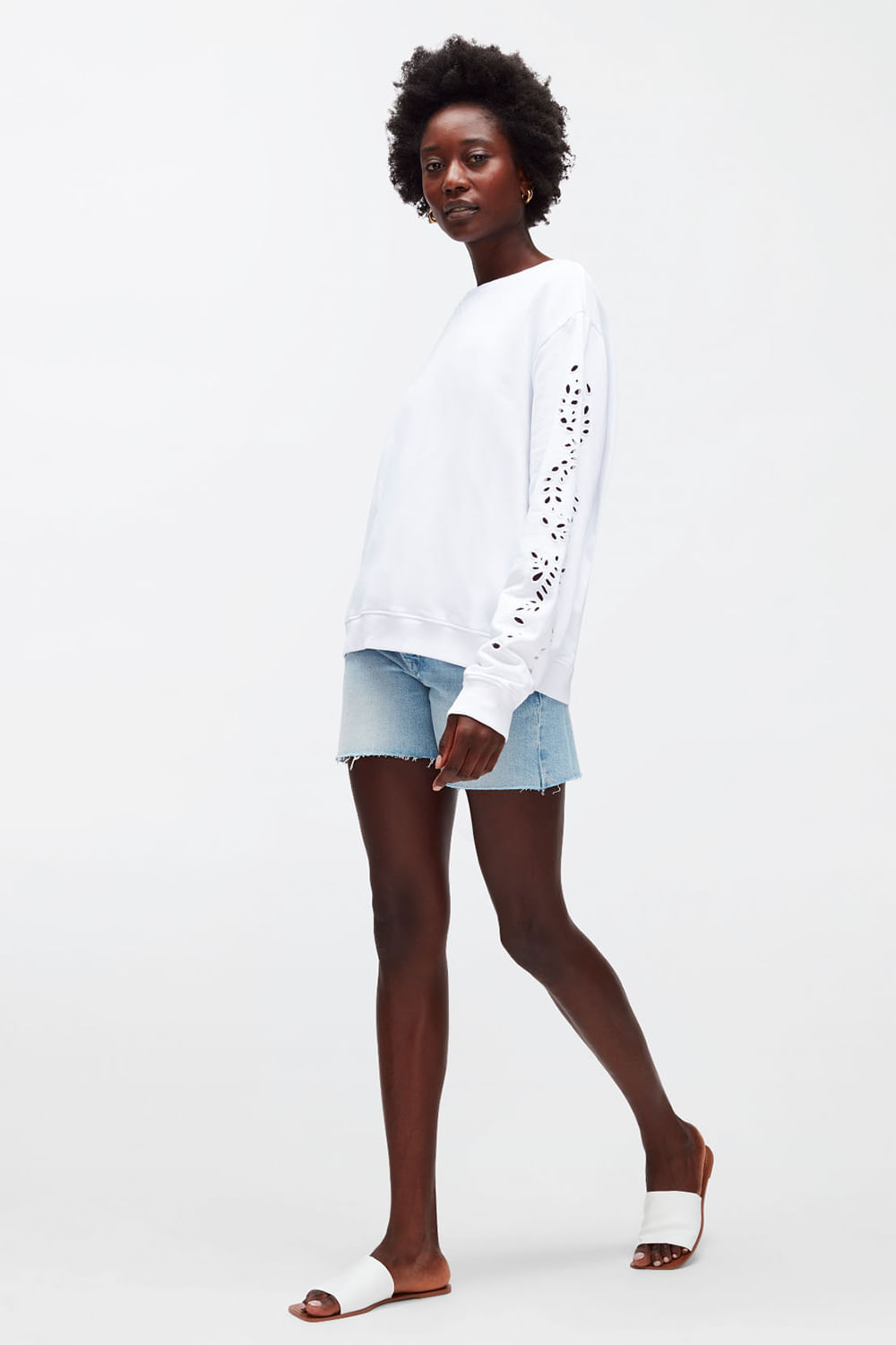 EYELET SWEAT COTTON WHITE