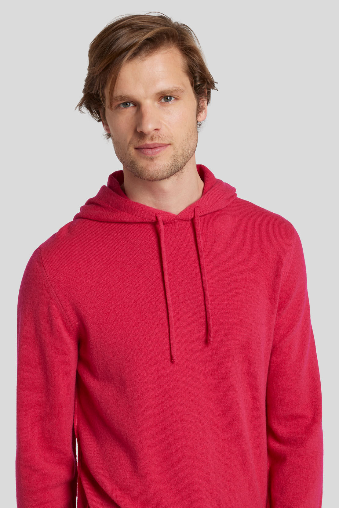 HOODIE CASHMERE STITCH RASPBERRY