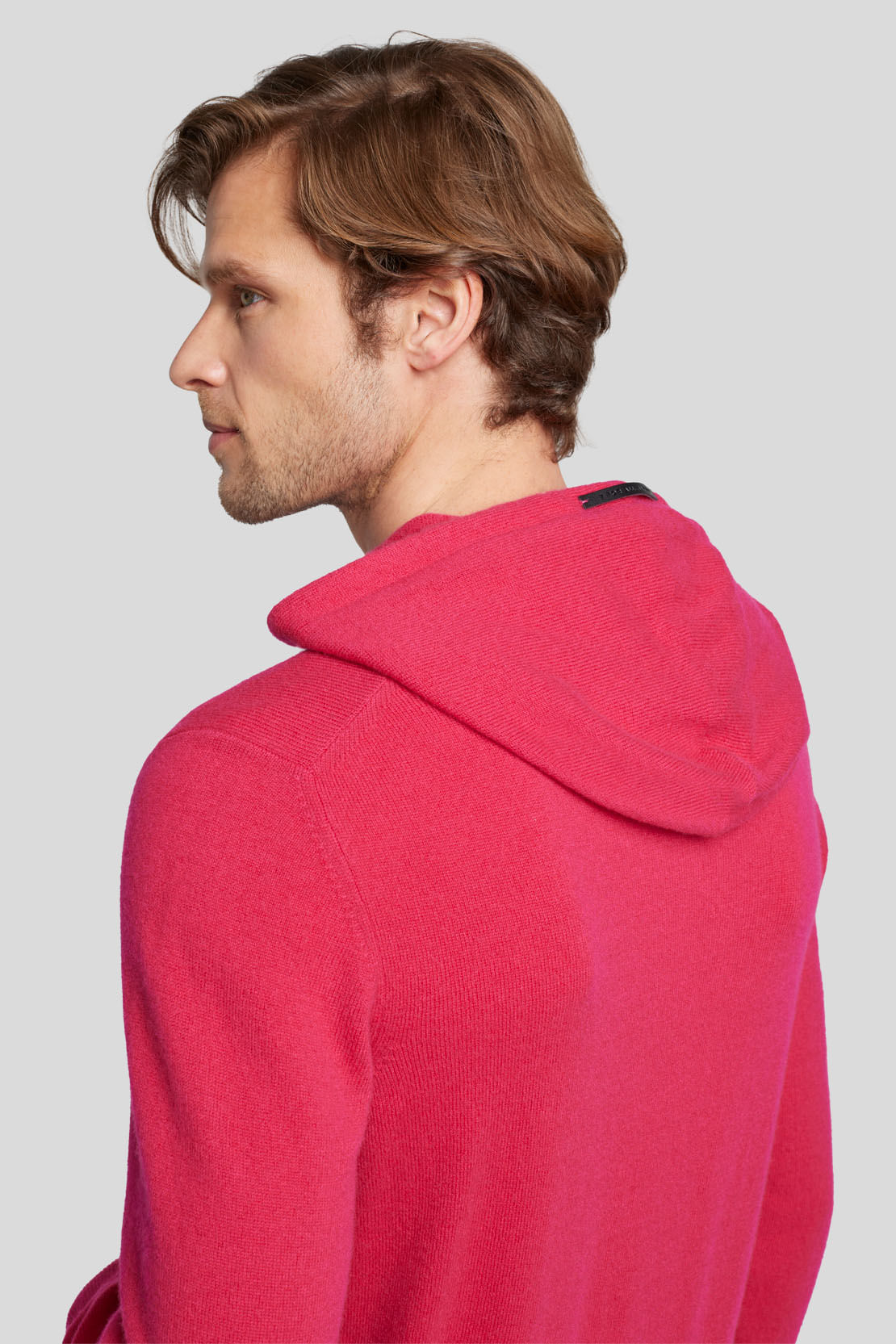HOODIE CASHMERE STITCH RASPBERRY