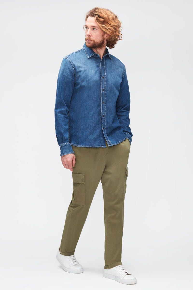 CAMISA PLAIN SHIRT LUXE PERFOR MID BLUE