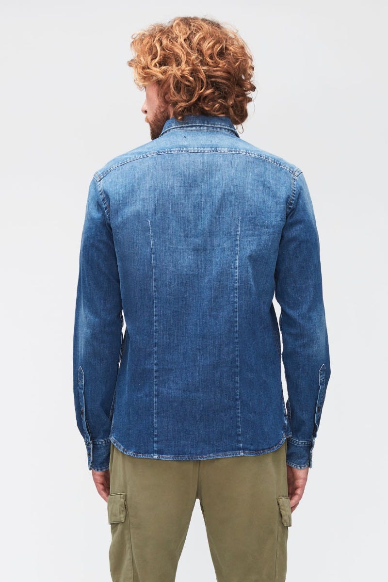 CAMISA PLAIN SHIRT LUXE PERFOR MID BLUE
