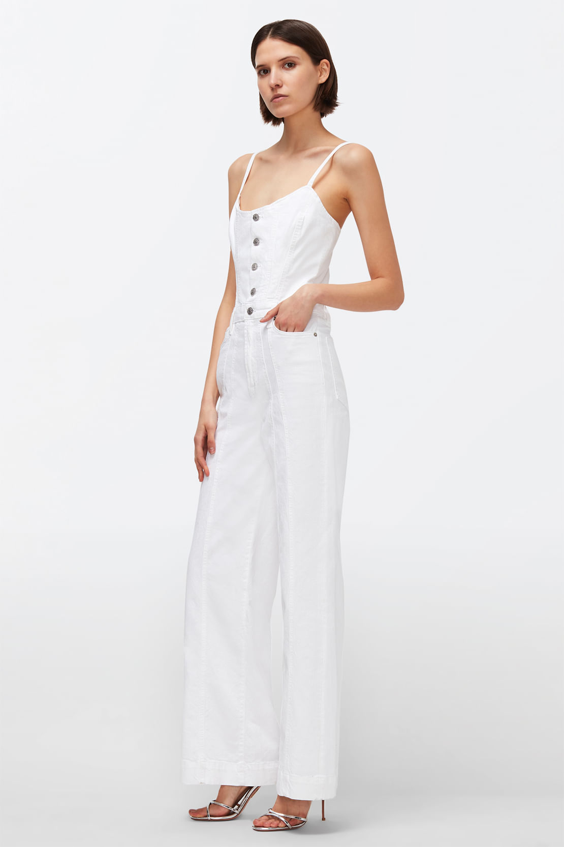 BUSTIER JUMPSUIT White